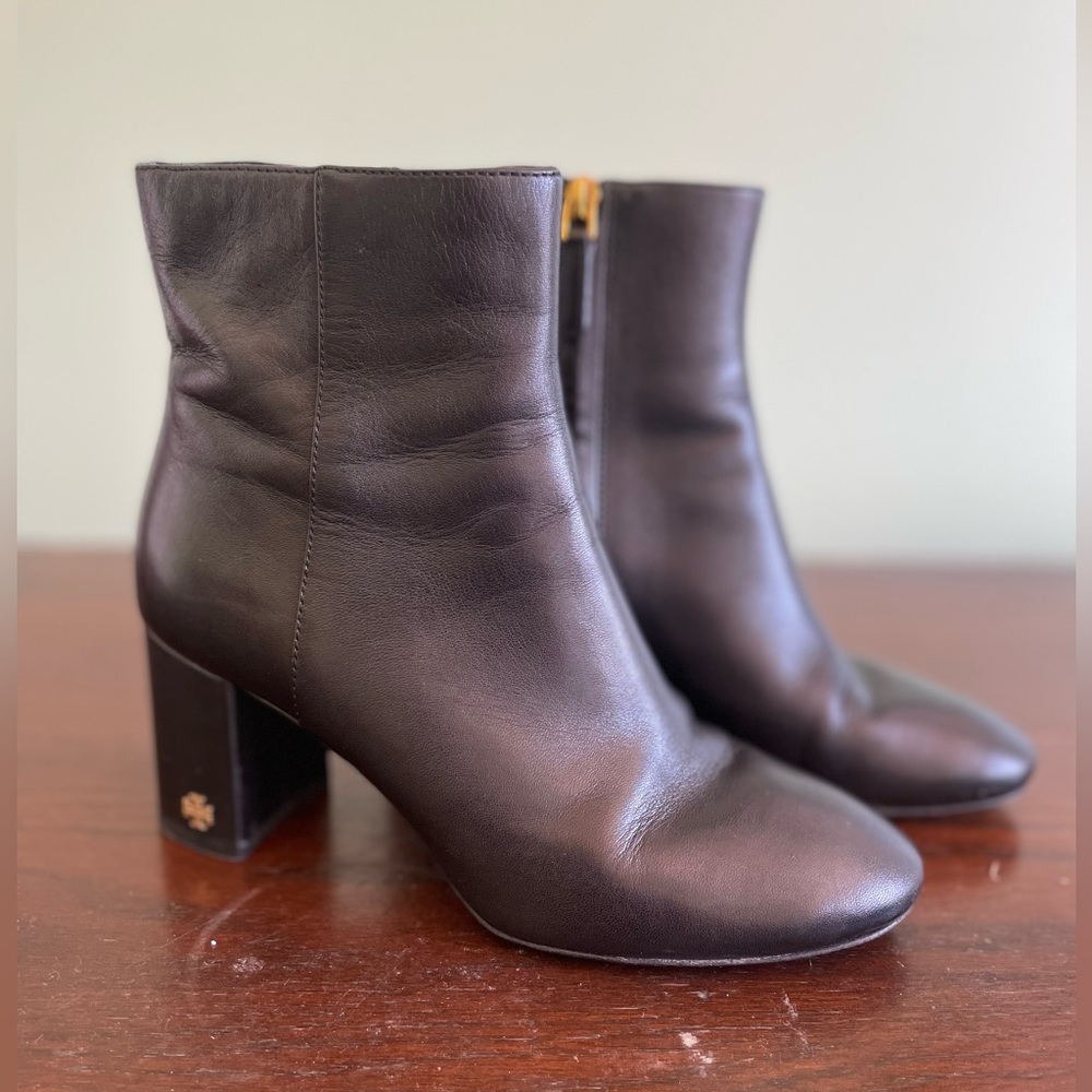 Tory Burch black leather ankle boot